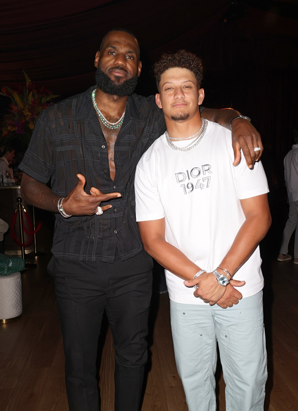 LeBron James and Patrick Mahomes at Carbone Beach.