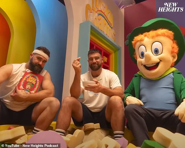 Jason and Travis Kelce gave fans a behind-the-scenes look at their upcoming cereal campaign