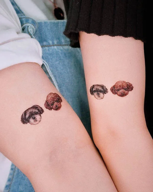 Beautiful sister tattoos by @youngchickentattoo
