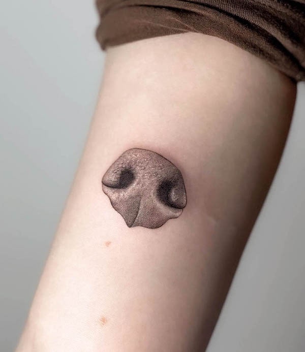 Cute dog nose tattoo by @zapalka_tattoo