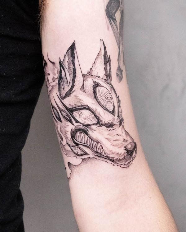 Devil fox tattoo by @sebastian_tattoo
