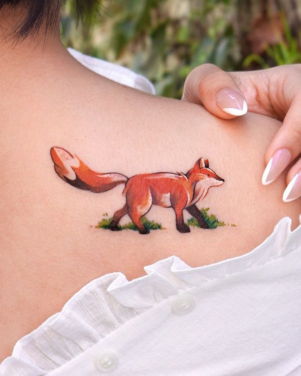 Fox in the wild tattoo by @eden_tattoo_