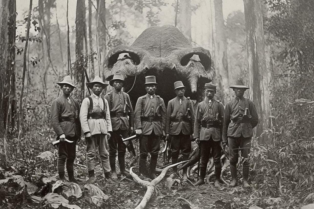 Dr. Clayton Forrester on X: "Mysterious photographs of a group of nobles hunting things that cannot be explained during the reign of King Rama V of Thailand. Via Midjourney v5. https://t.co/NX9UrjDmJ8" /