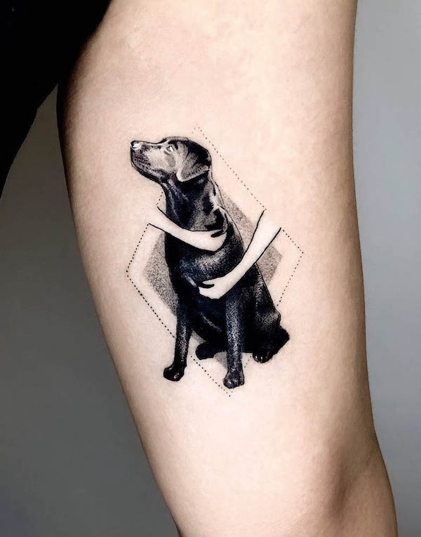 Hug heartwarming dog tattoo by @orion1647