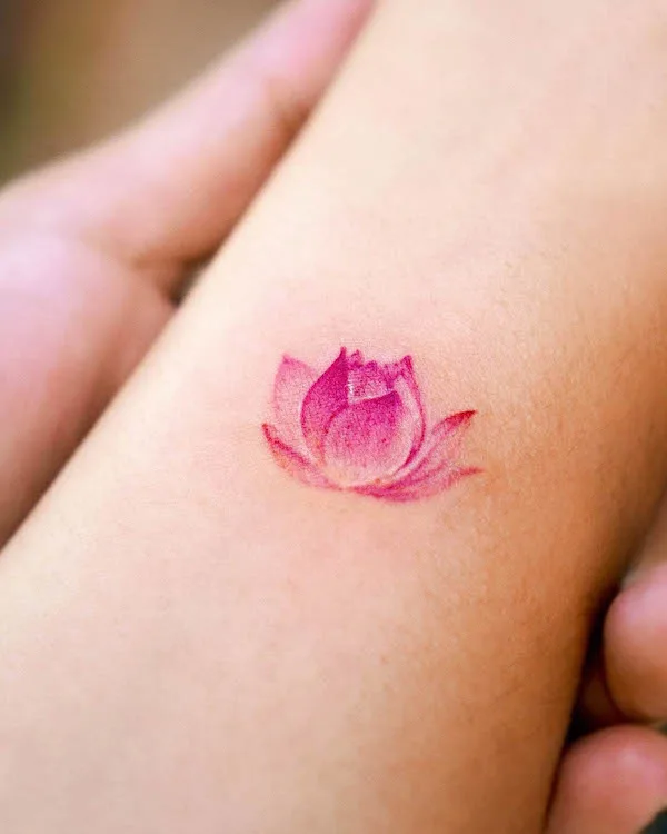 Small lotus tattoo by @abii_tattoo