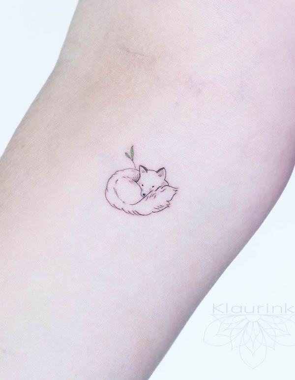 Tiny fox tattoo by @klaurink