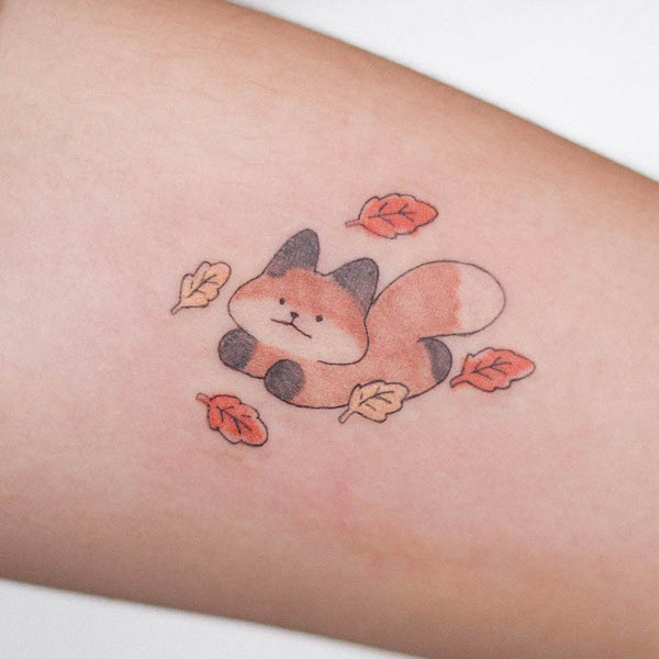 Tiny small fox tattoo by @jojovilll