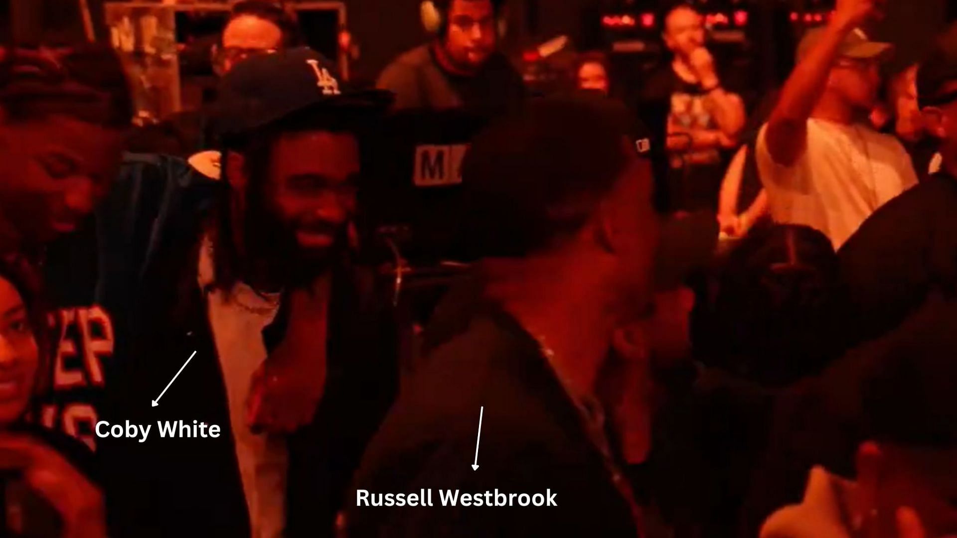 Russell Westbrook and Coby White attend the concert