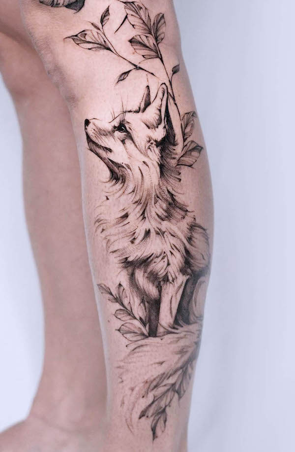 Bold and intricate fox tattoo by @fauve_lex