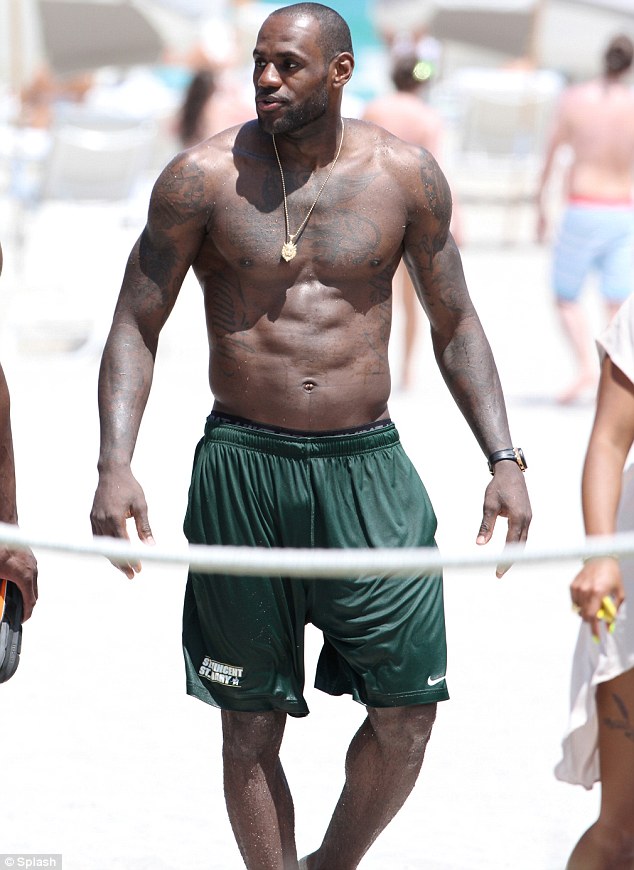 In the buff: LeBron showed just what a professional athlete can look like, putting his muscular build on full display
