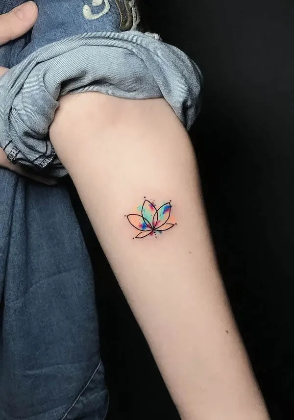 Small lotus tattoo by @zumre_kiricilar_official