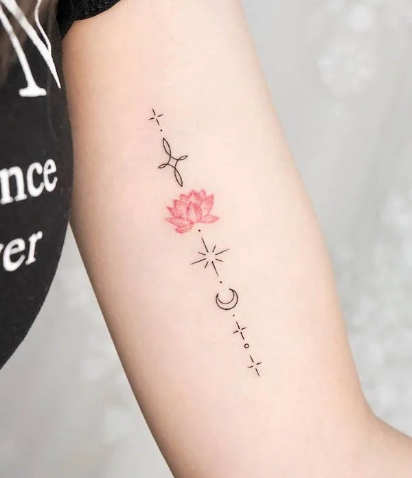 Small lotus tattoo by @simya_tattoo