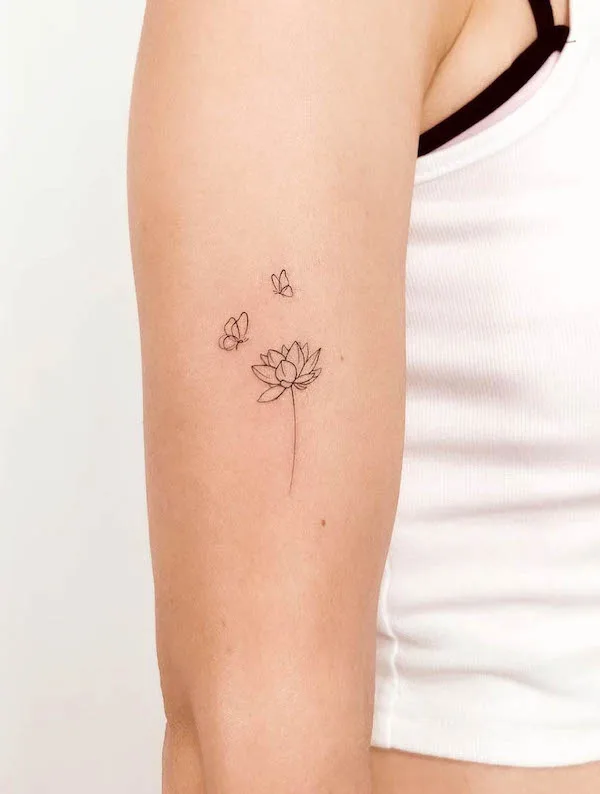 Butterflies and lotus by @tattooist_dante