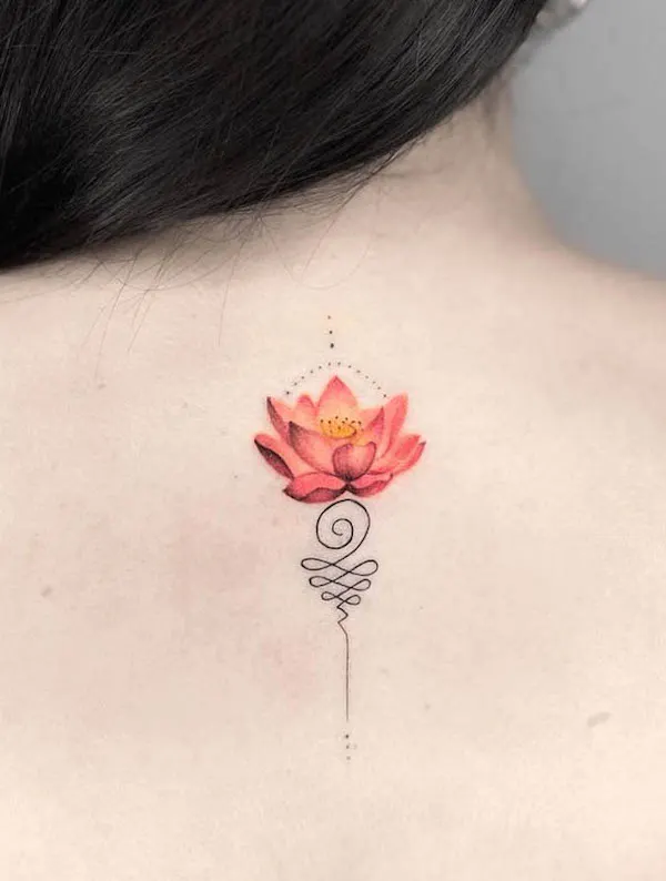 Unalome lotus tattoo by @greycustomtattoo