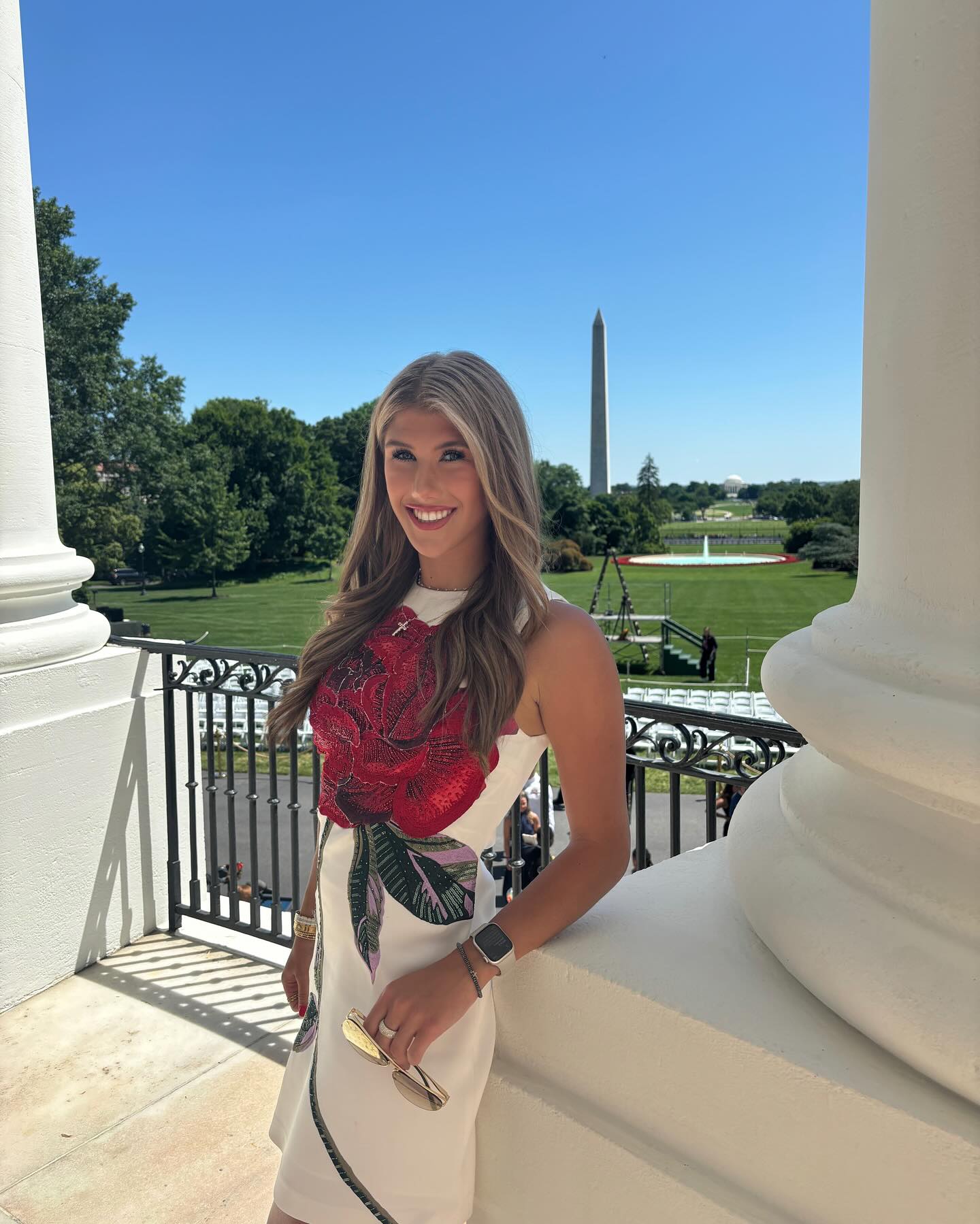 Ava Hunt posing at the White House