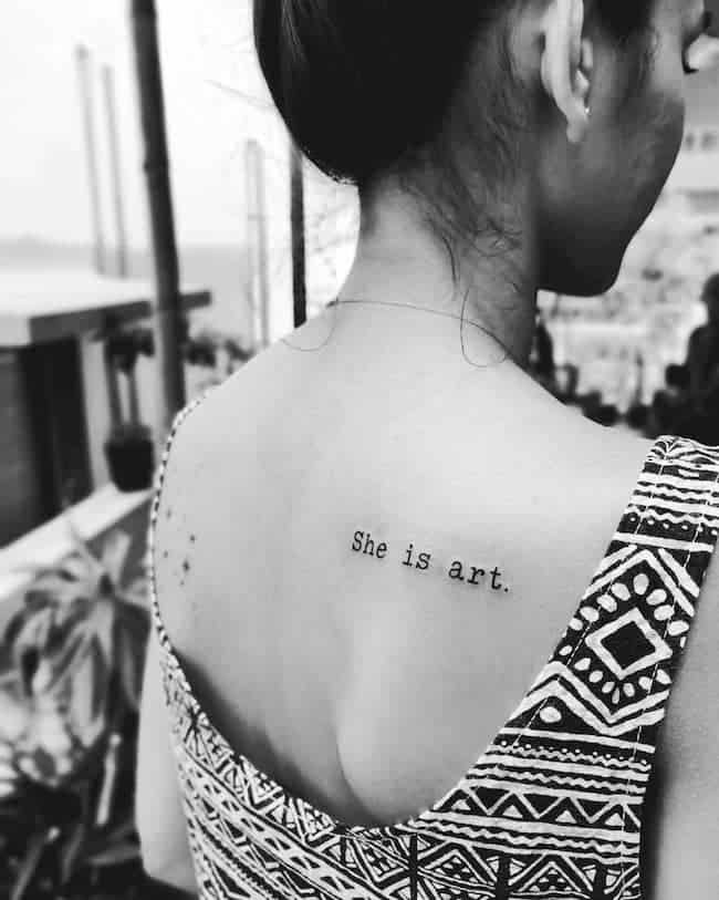 she-is-art-Girl-power-quote-tattoo-ideas-for-girl-boss-OurMindfulLife.com_