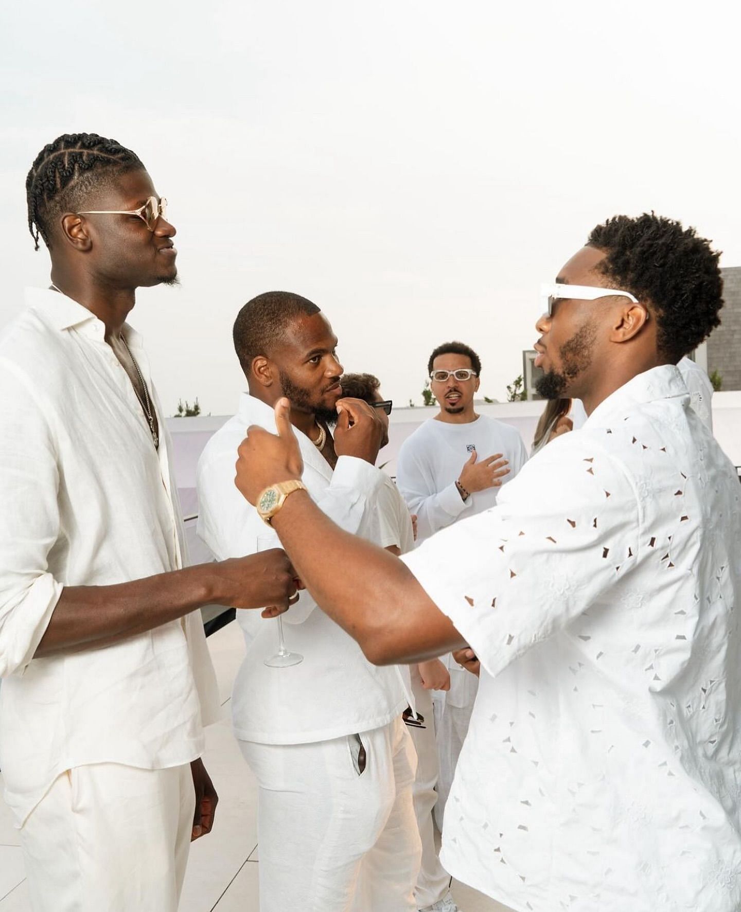 Mo Bamba (left) and Donovan Mitchell (right) are in attendance. (Photo from @nbafashionfits)