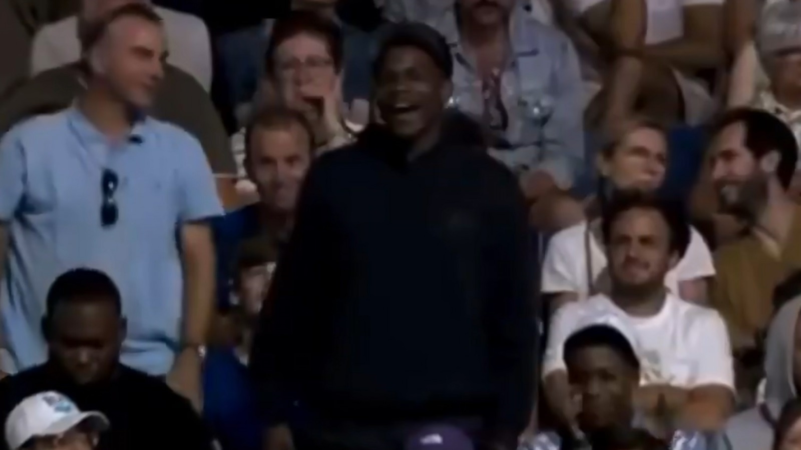 Anthony Edwards gets hyped in crowd cheering for Olympic table tennis