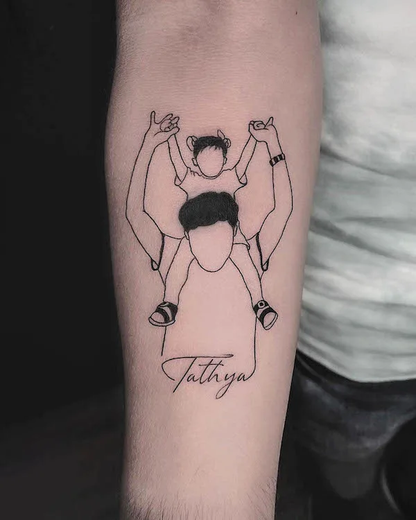 A simple photo tattoo for dads by @meetatts
