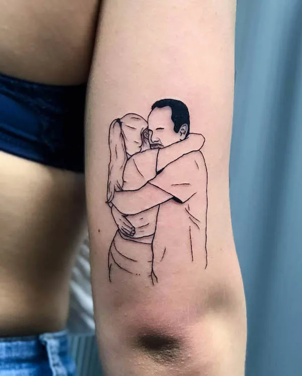 He's always there - father daughter tattoo by @amykegel_tattoos