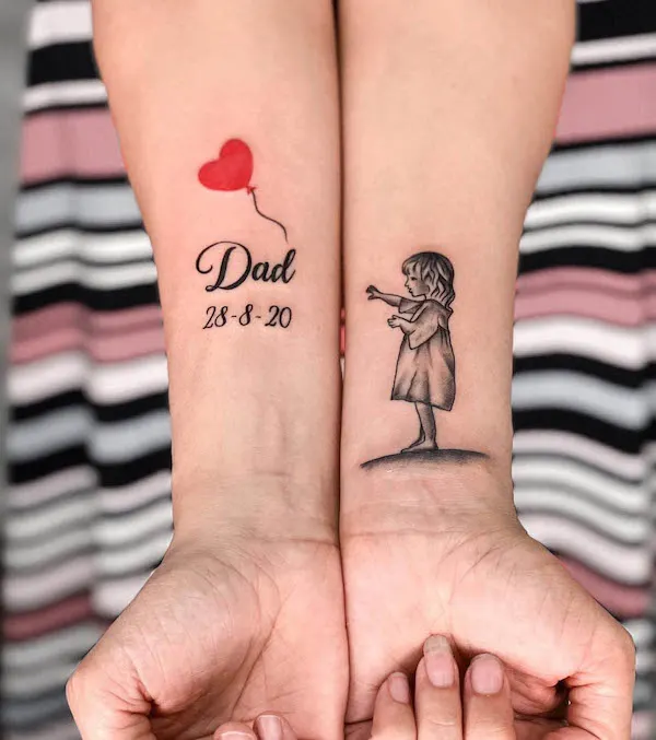 Daddy's little girl memorial tattoos by @divinyainkzone