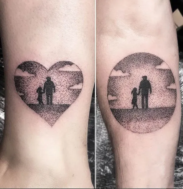 father daughter tattoo by @bdtattoostudio