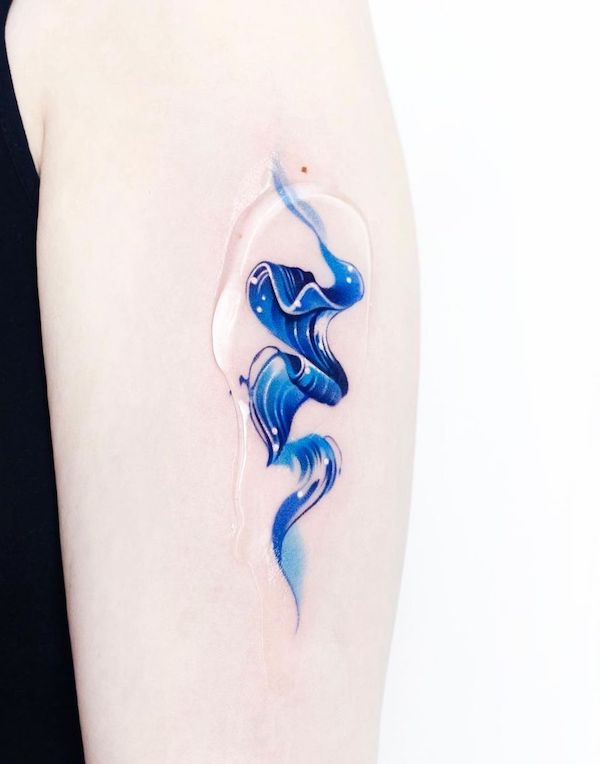 Wave tattoo by @foret_tattoo