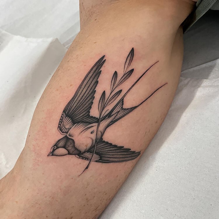 bird in flight tattoo