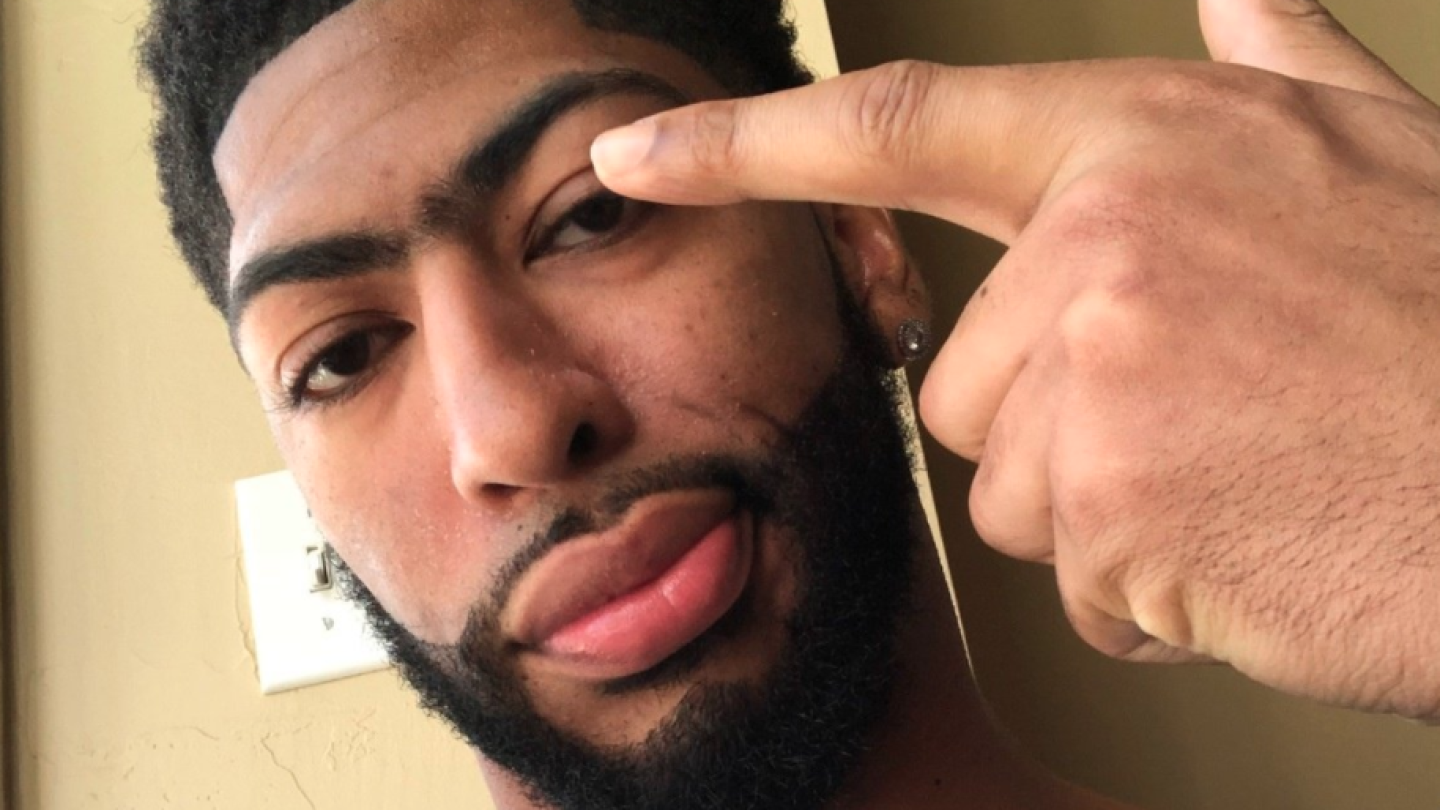 Anthony Davis shaving his eyebrow was a sponsored April Fool's joke (PHOTO) - NBC Sports