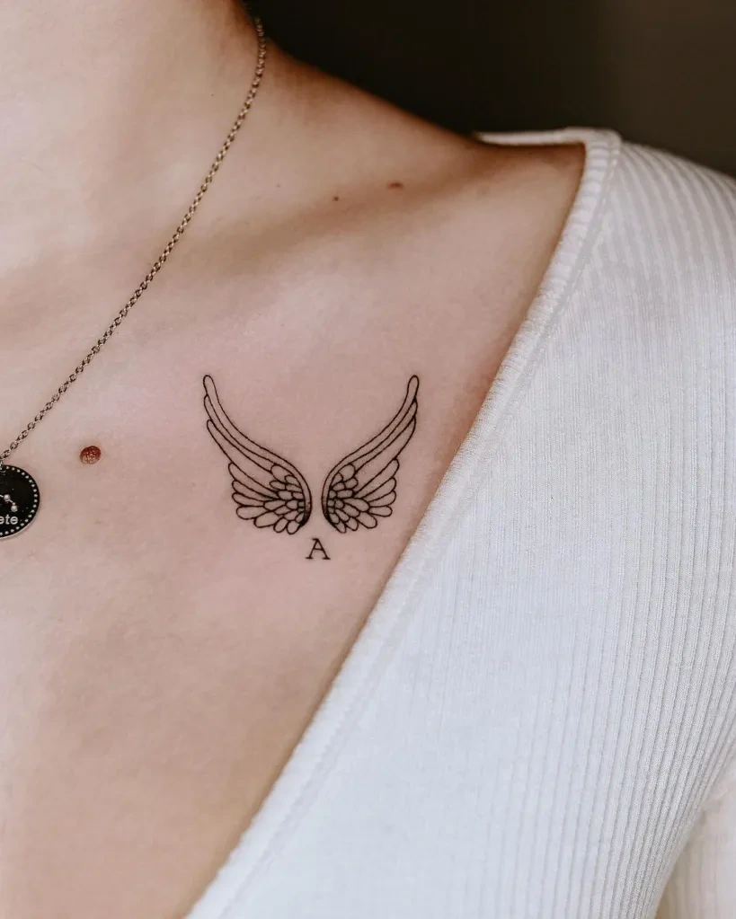 A Small Angel Wing with the Letter "A"