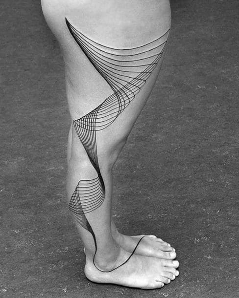 Abstract Woman Leg Tattoos 2