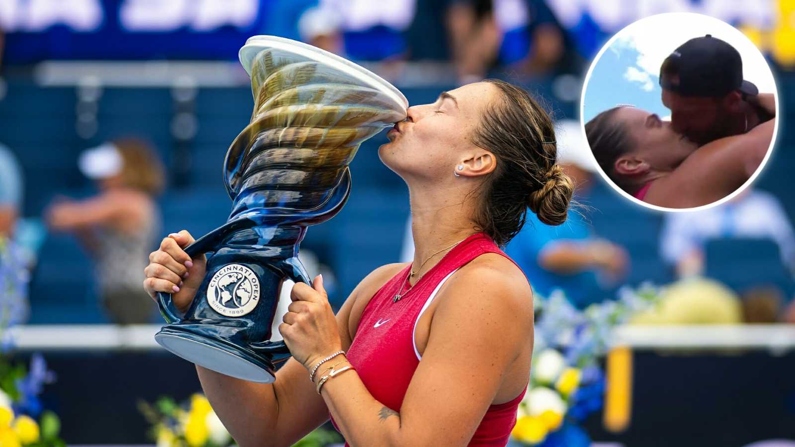 (Video) Aryna Sabalenka passionately kisses boyfriend after finally winning first tour title in 7 months