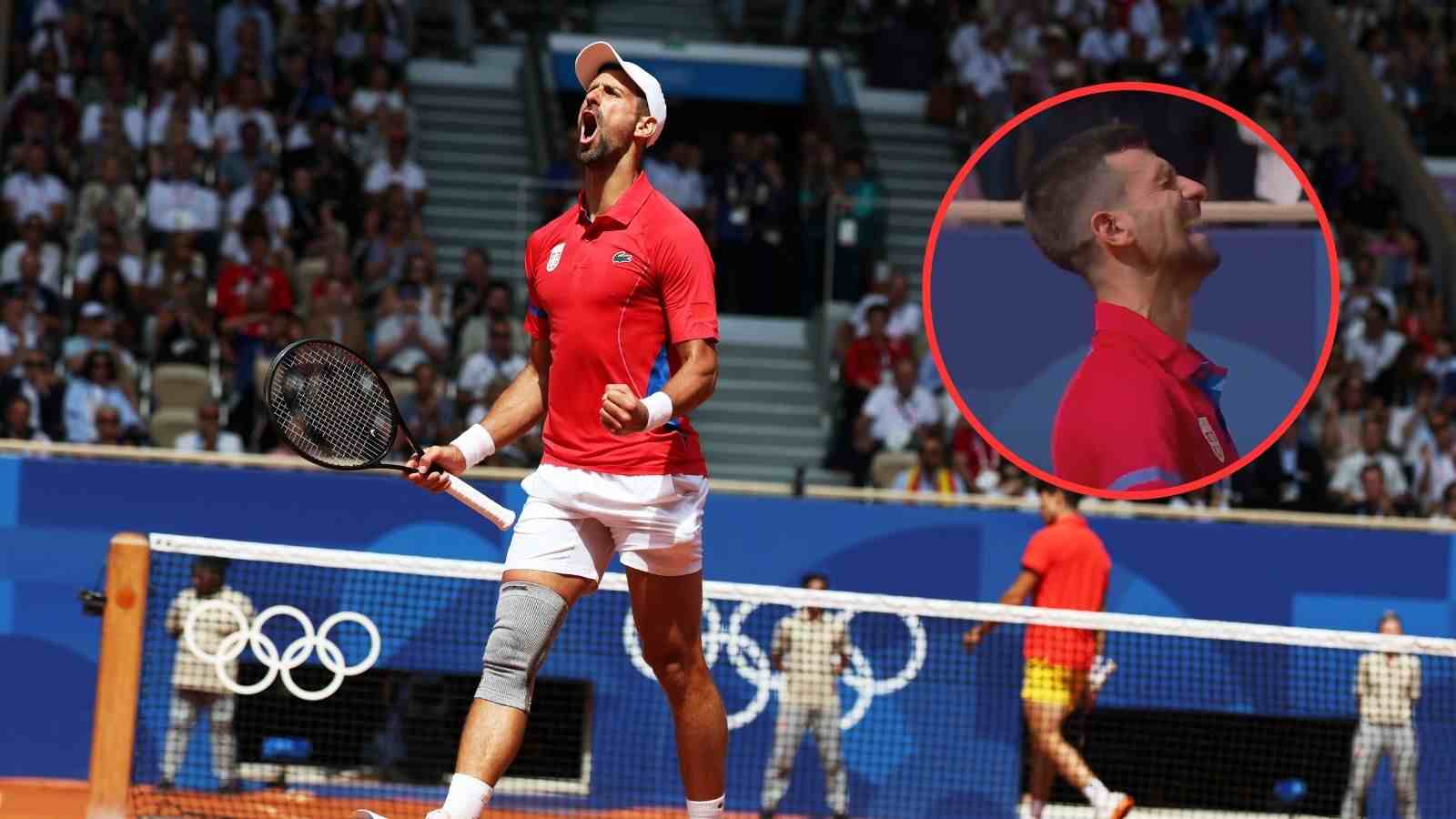 Novak Djokovic cries uncontrollably on his knees after beating Carlos Alcaraz to win maiden Olympic gold medal