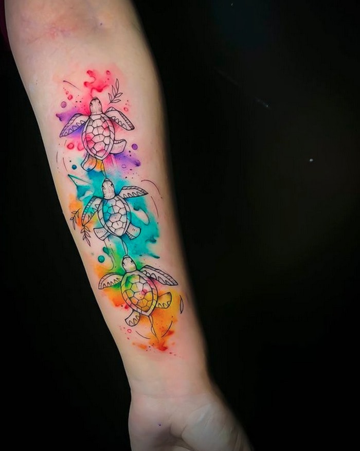 Watercolor Tattoo - turtles