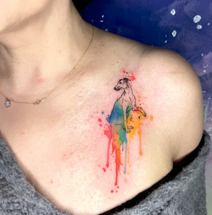 Watercolor Tattoo - dog