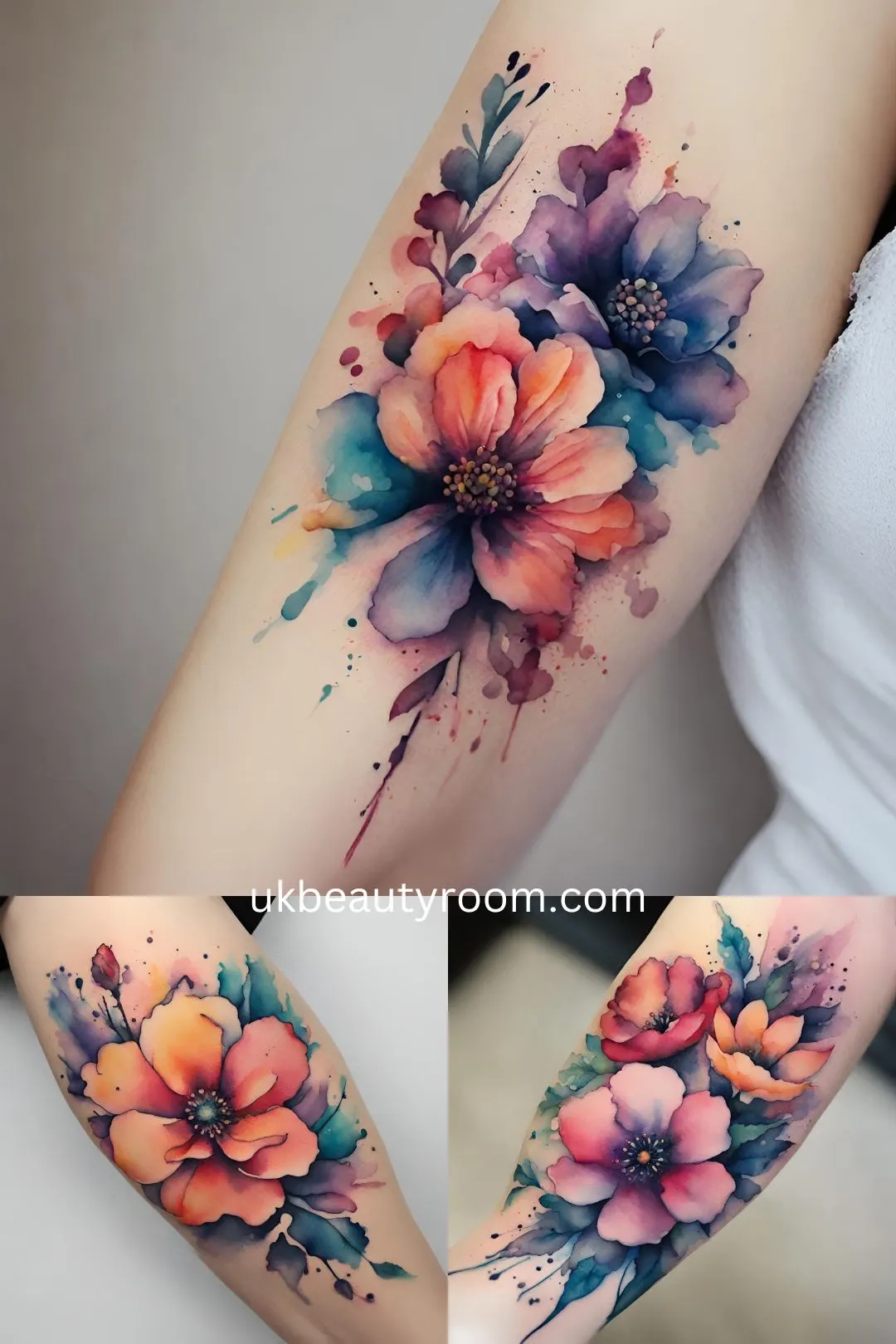 Watercolor Style - flower tattoo ideas