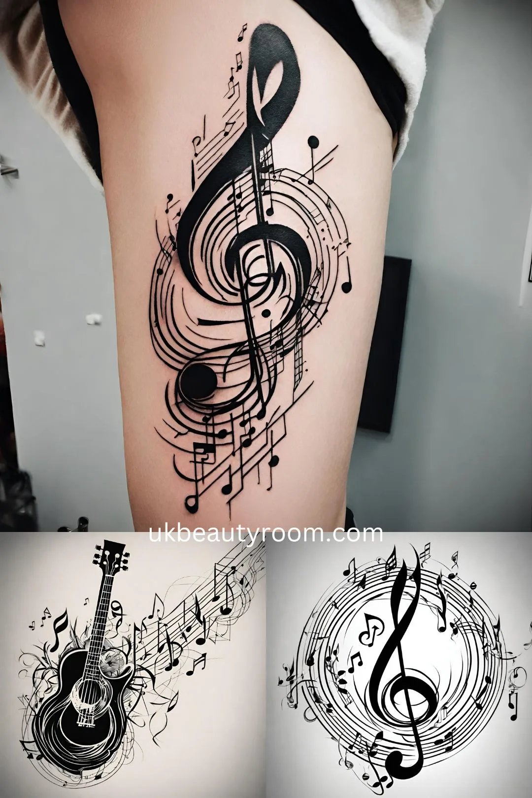 geometric tattoo designs with musical notes