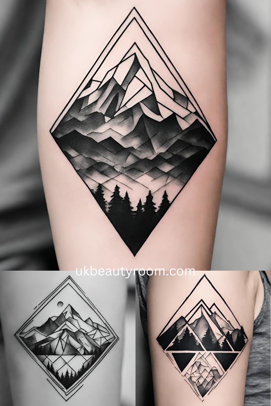 geometric tattoo designs with a mountain