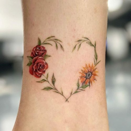 Explore 17 Enchanting Sunflower &#038; Rose Tattoo Ideas 2024 – Body Art Inspirations