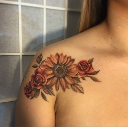 Explore 17 Enchanting Sunflower &#038; Rose Tattoo Ideas 2024 – Body Art Inspirations