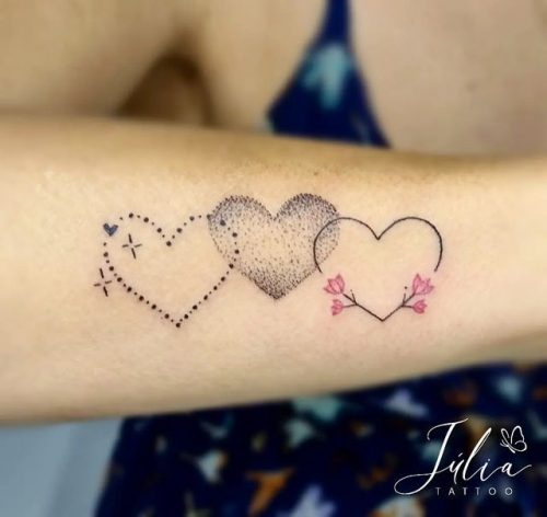 18 Three Hearts Tattoo Ideas for 2024