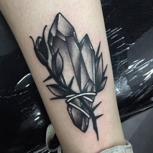 Black and white Crystal tattoo