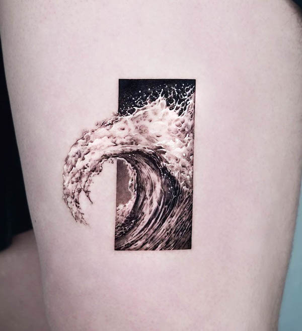 Realism wave tattoo by @orot_tattoo