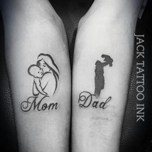 Matching mom dad tattoos by @jack_pitroda