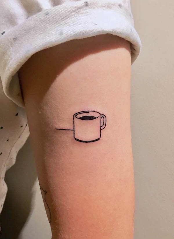 Simple handpoked coffee tattoo by @handpokesnorthshore