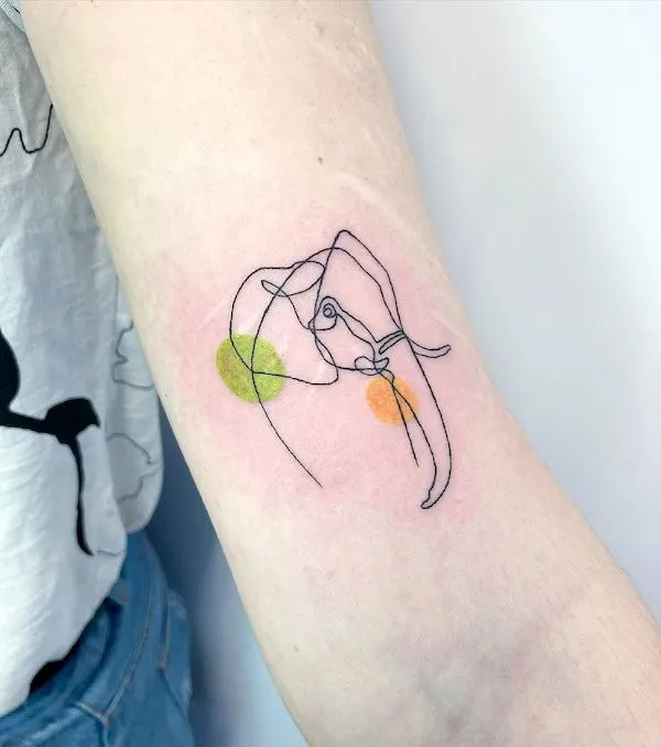 Simple elephant tattoo by @efka_tattooart