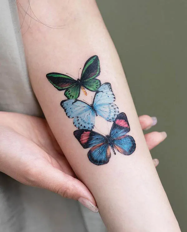 Butterflies tattoo by @pokhy_tattoo