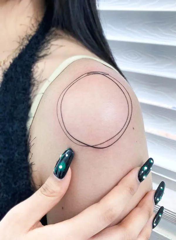 Simple ouroboros shoulder tattoo by @i_ttland