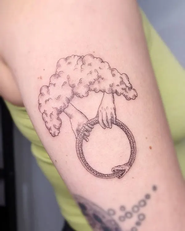 Conceptional ouroboros tattoo by @inkvisiontoronto