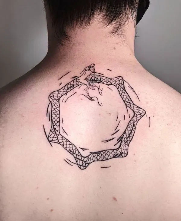 Heptagon ouroboros tattoo by @nidrawtt